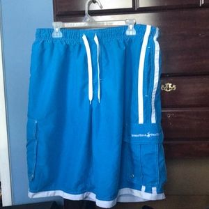 Blue and white bathing suit